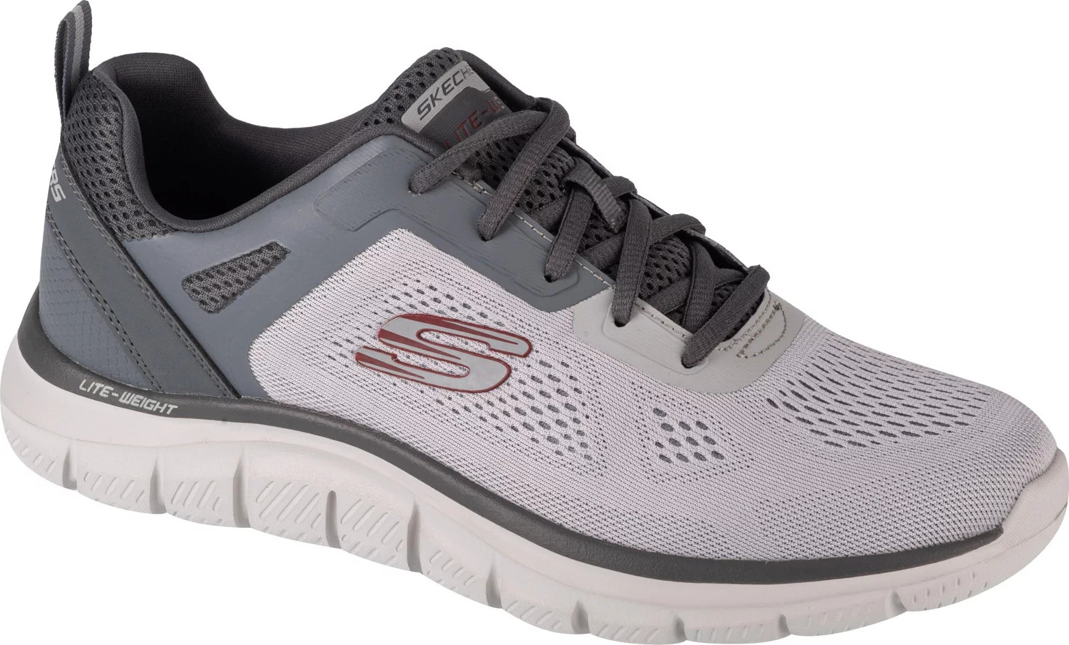 SIVÉ POHODLNÉ TENISKY SKECHERS TRACK-BROADER 232698-GYCC Veľkosť: 44