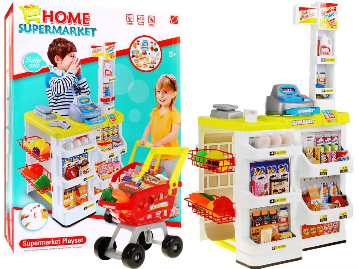 mamido  Dětský supermarket s nákupním vozíkem