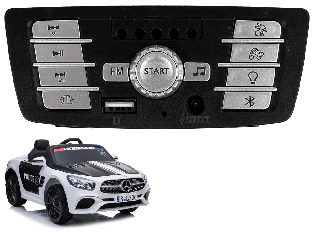 mamido  Hudební panel do elektrického vozítka policie Mercedes SL500