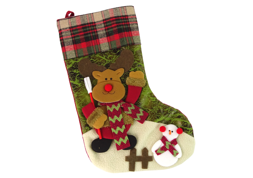 mamido  Vánoční látková ponožka XXL Sob 47cm