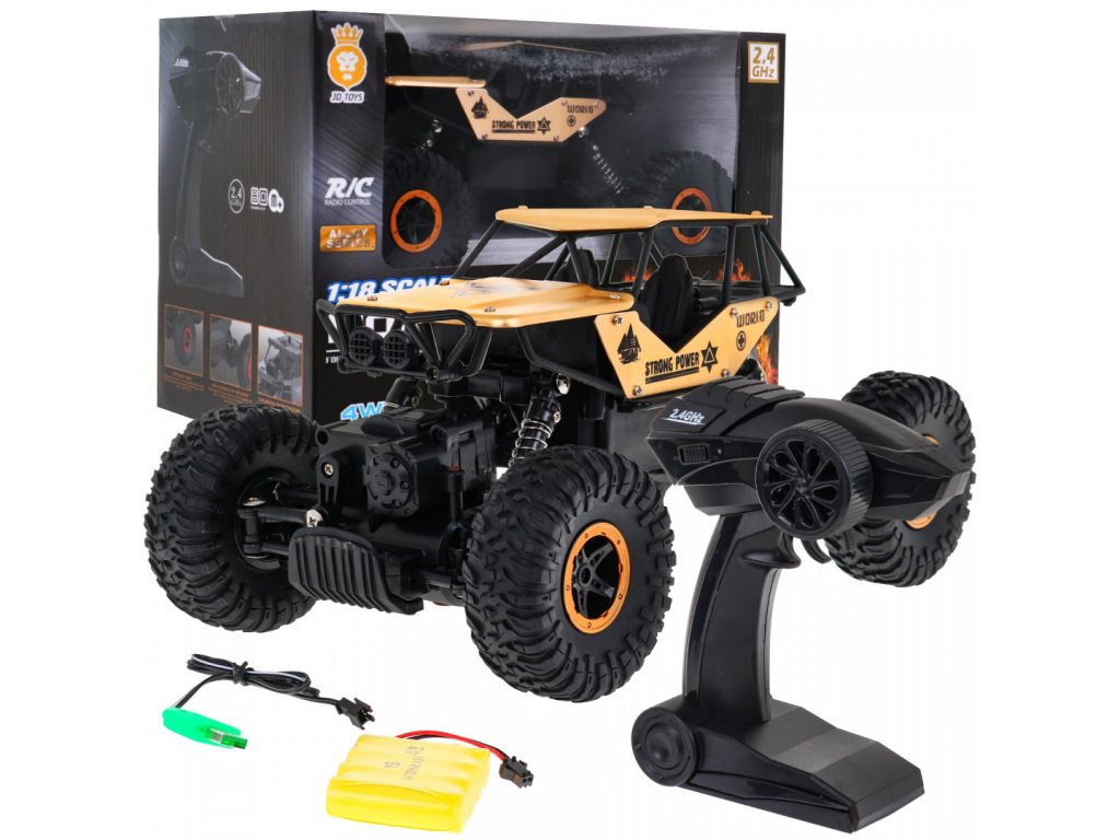 Mamido  Mamido Terénní autíčko na dálkové ovládání Crawler 1:18 zlaté RC