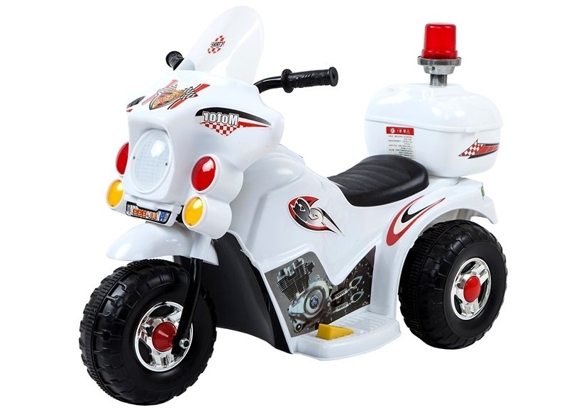 mamido Detská elektrická motorka Polícia biela