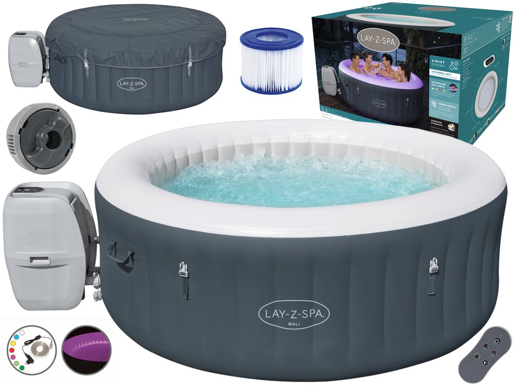 Bestway Nafukovacie vírivka Bestway Lay-Z-Spa Bali LED 4 osoby