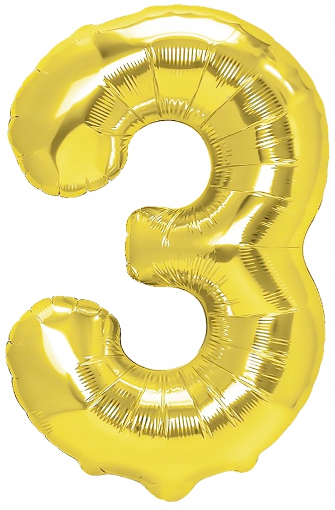 mamido Fóliový balónik číslo 3 zlatý 40 cm