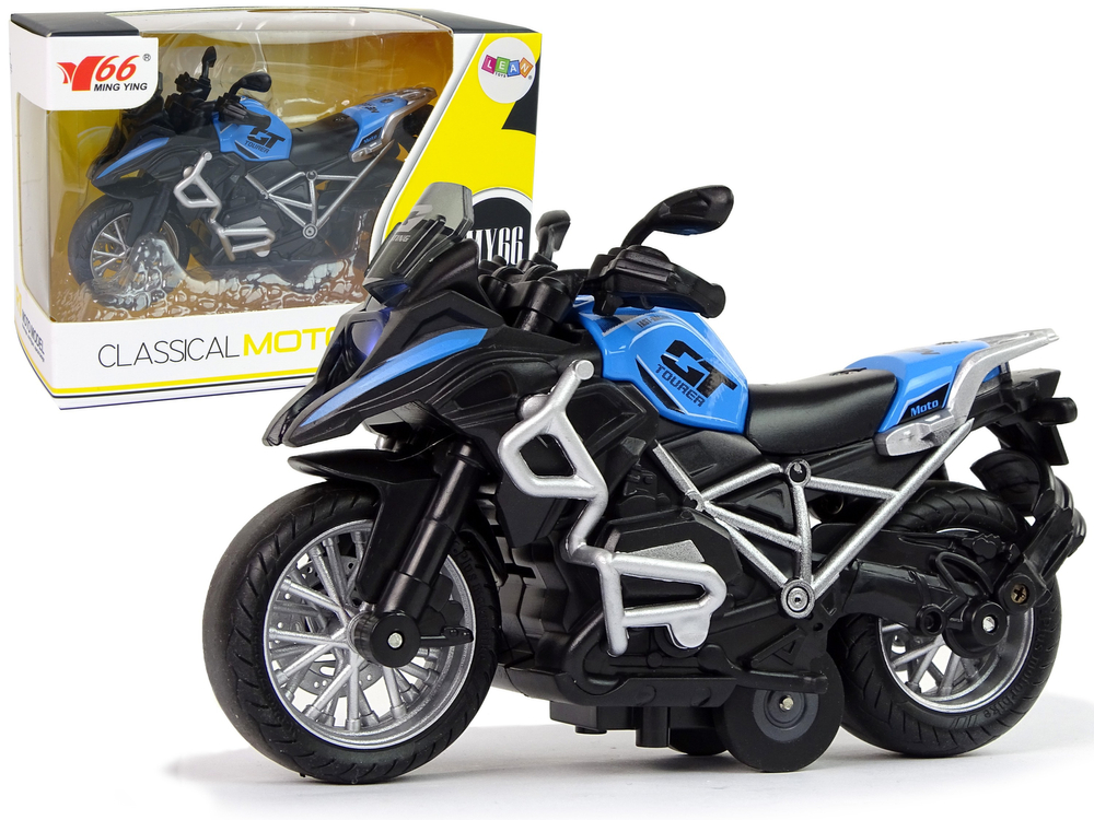 mamido GT motocykel modrá 1:14 naťahovacie zvukové svetlo