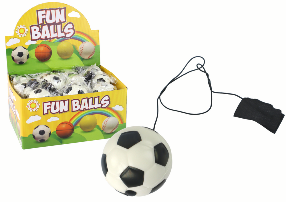 mamido Futbalová lopta PU na pružinke Jojo pre odraz 6 cm biela