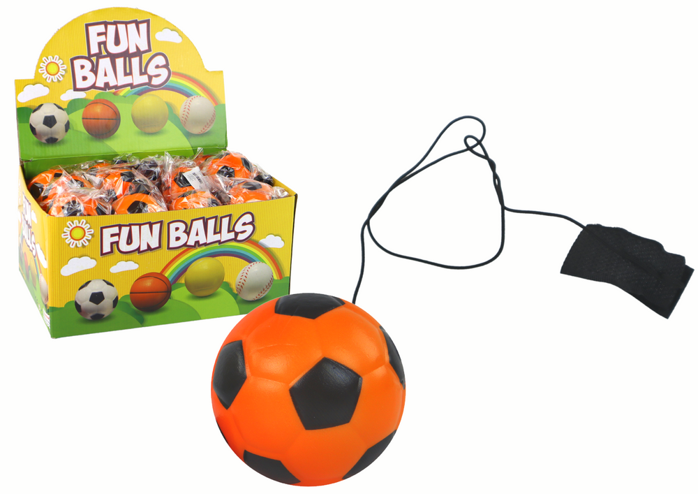 mamido Oranžová Futbalová Loptička PU Na Gumovej Šnúrke Jojo Pro Odraz 6 cm