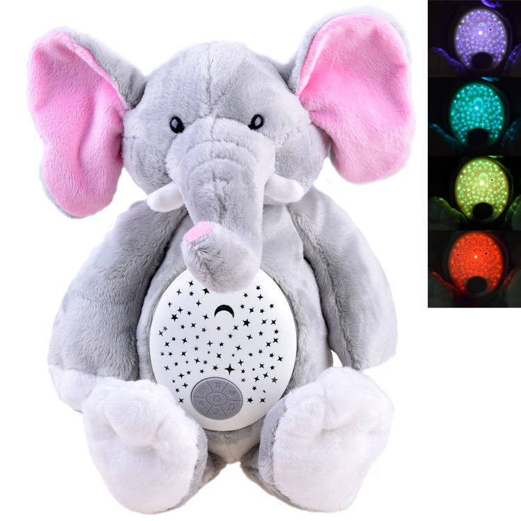 mamido Projektor plyšový Sloník hrajúci skrinka slon