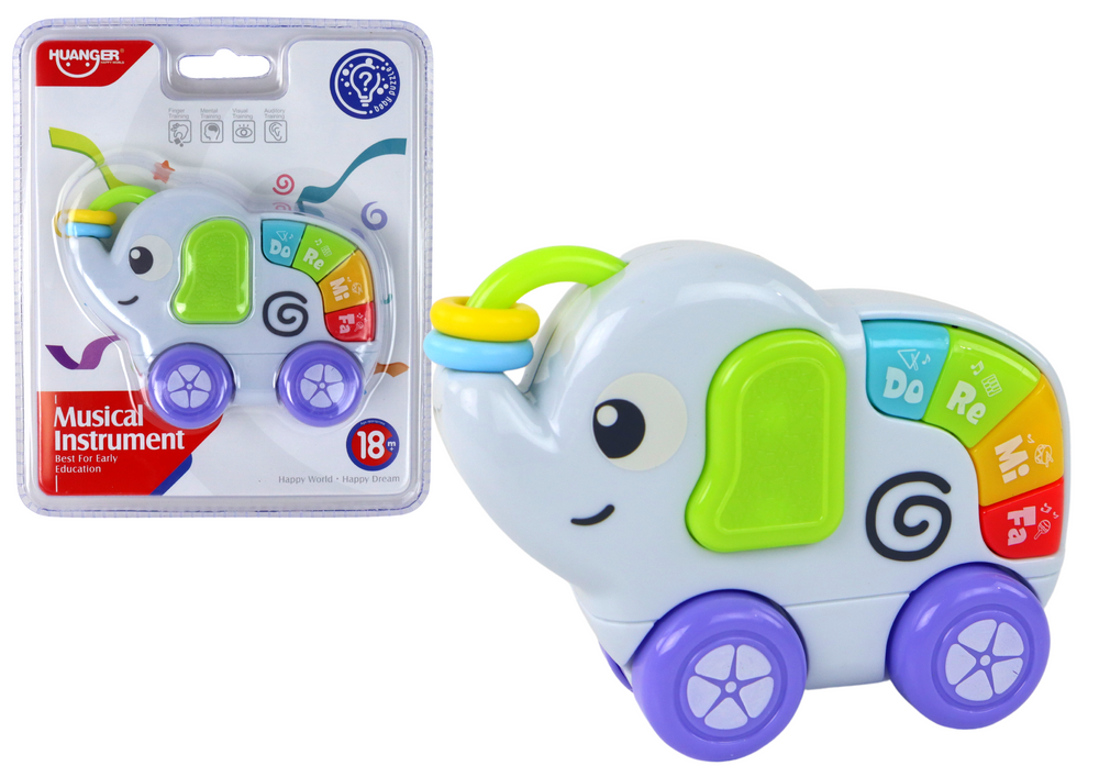 mamido Interaktívna hračka Hrajúca sloníčka na kolieskach