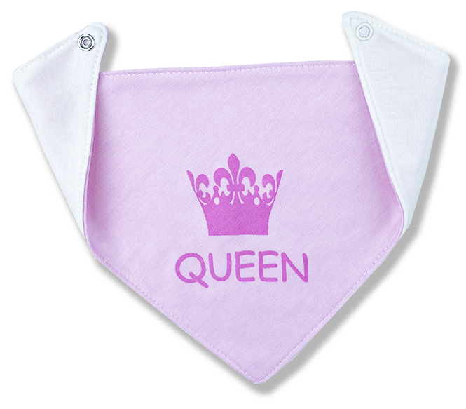 BABY´S WEAR Bavlnený slintáčik pre bábätká - Queen, ruž.