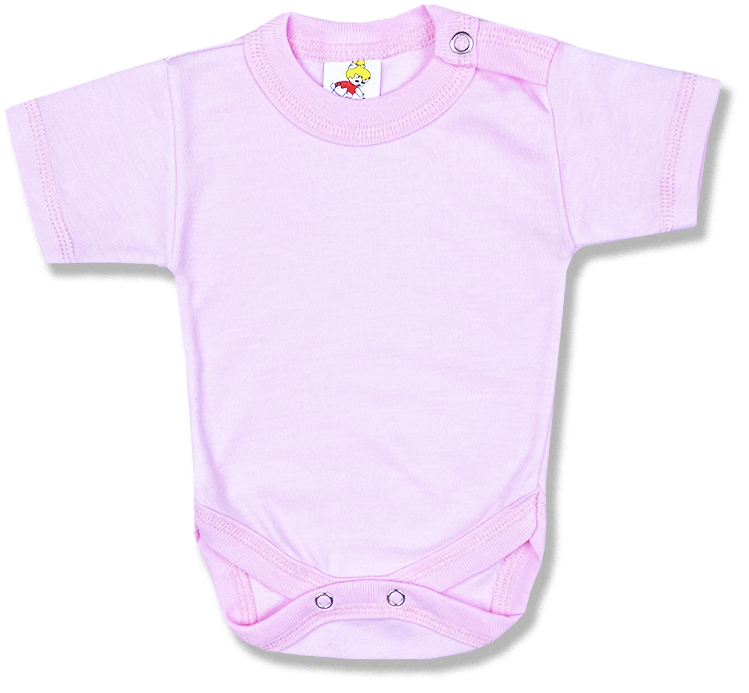 BABY´S WEAR Detské body, krátky rukáv - Jednofarebné ružové veľkosť: 62 (2-4m)