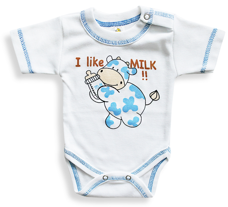 BABY´S WEAR Kojenecké body, krátky rukáv - MILK veľkosť: 56 (0-2m)