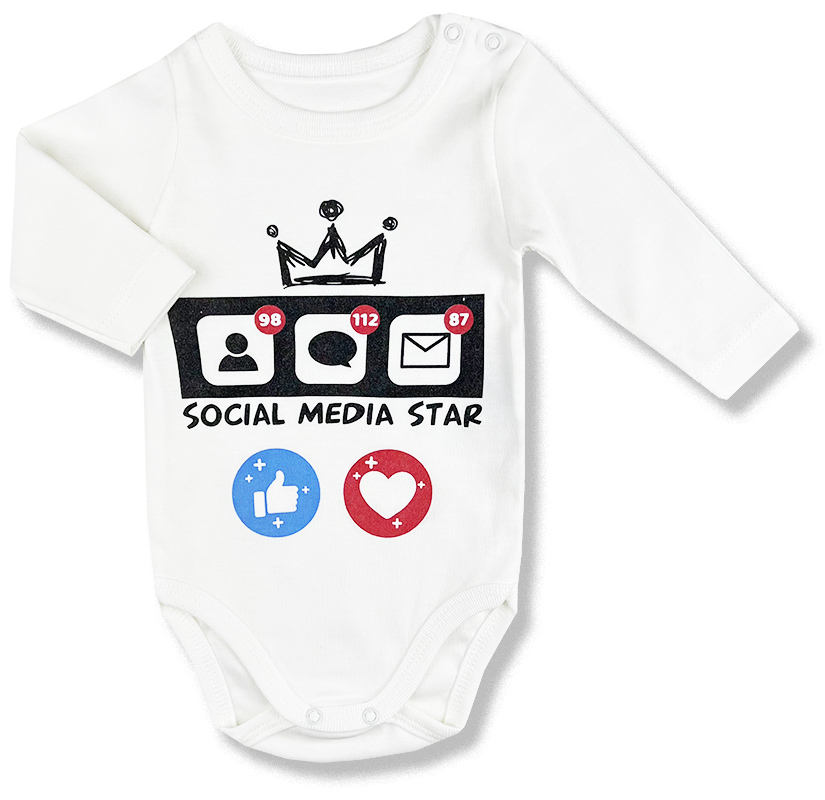 Detské body - Social Media Star, Lullaby veľkosť: 3 mesiac