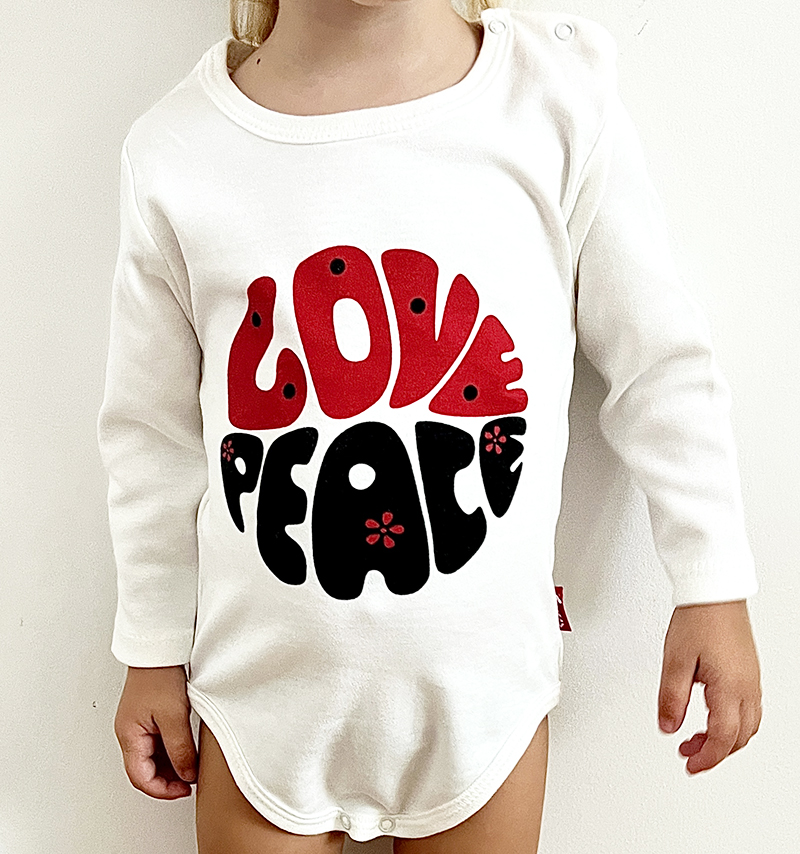 LULLABY Detské body - Love Peace veľkosť: 68 (4-6m)