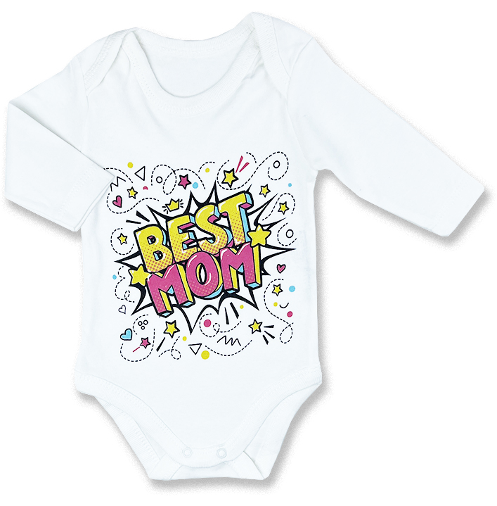 Baby Cool Detské body - Best Mom graffiti veľkosť: 56 (0-2m)