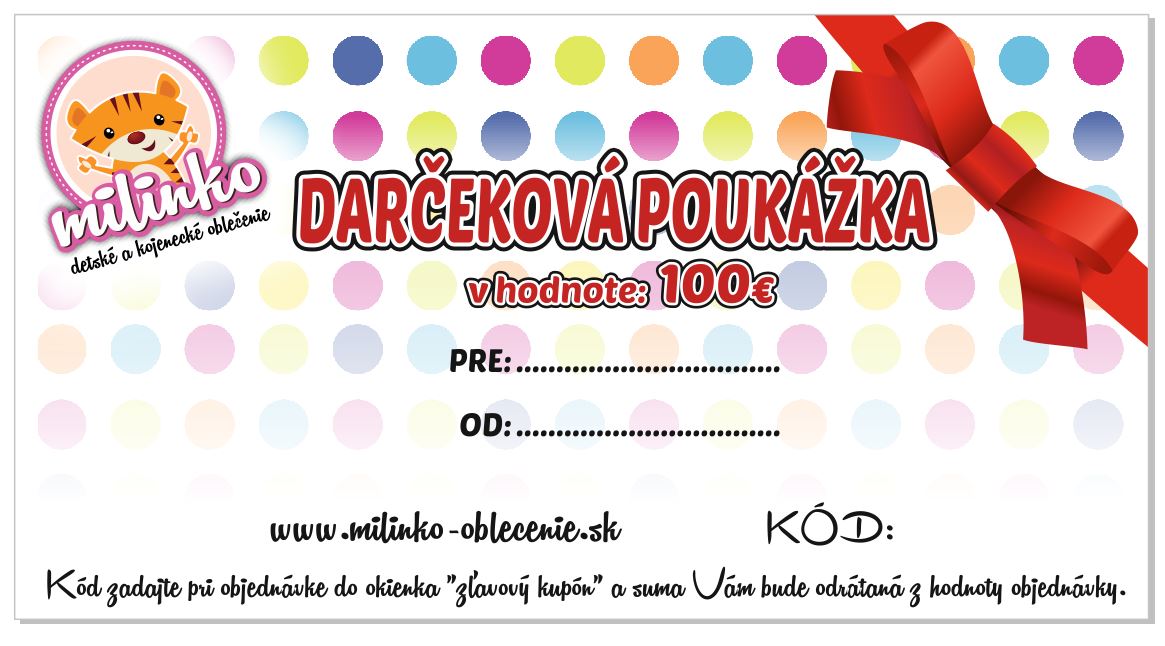 Darčeková poukážka v hodnote 100eur