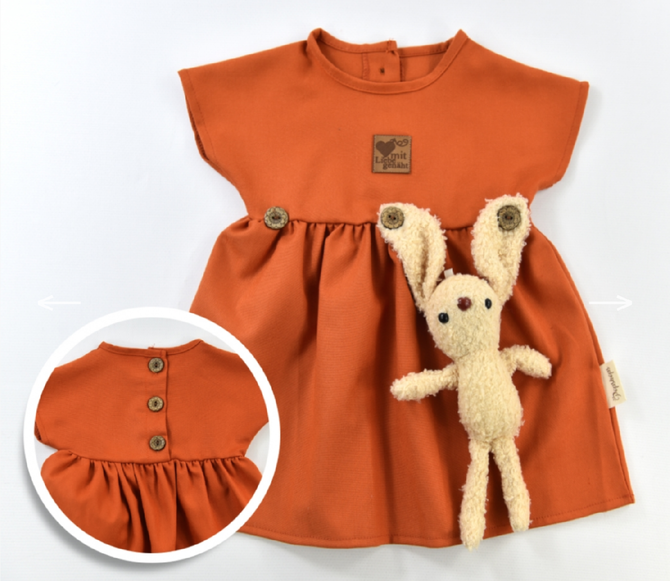 Popshops Dievčenské letné šaty - Zajačik, oranžový veľkosť: 74 (6-9m)