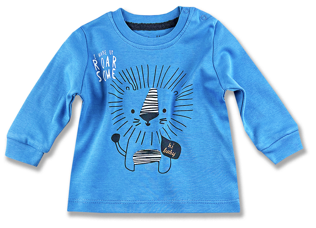 Miniworld Detské tričko- Roar, modré veľkosť: 68 (4-6m)