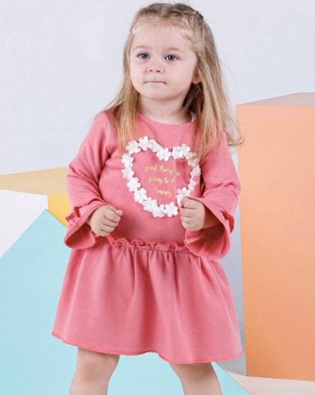 Miniworld Dievčenské šaty- Srdiečko, ružové veľkosť: 74 (6-9m)