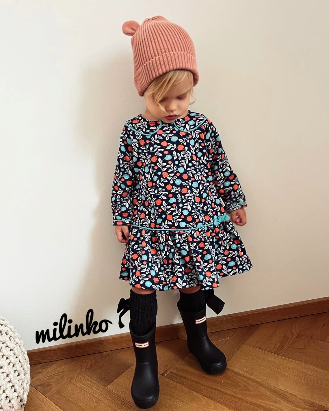 Miniworld Dievčenské šaty- Klasik, modré veľkosť: 80 (9-12m)