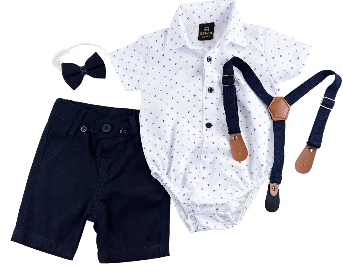 EF Kids Letný elegantný 4dielny set pre bábätká- Móda veľkosť: 68 (4-6m)