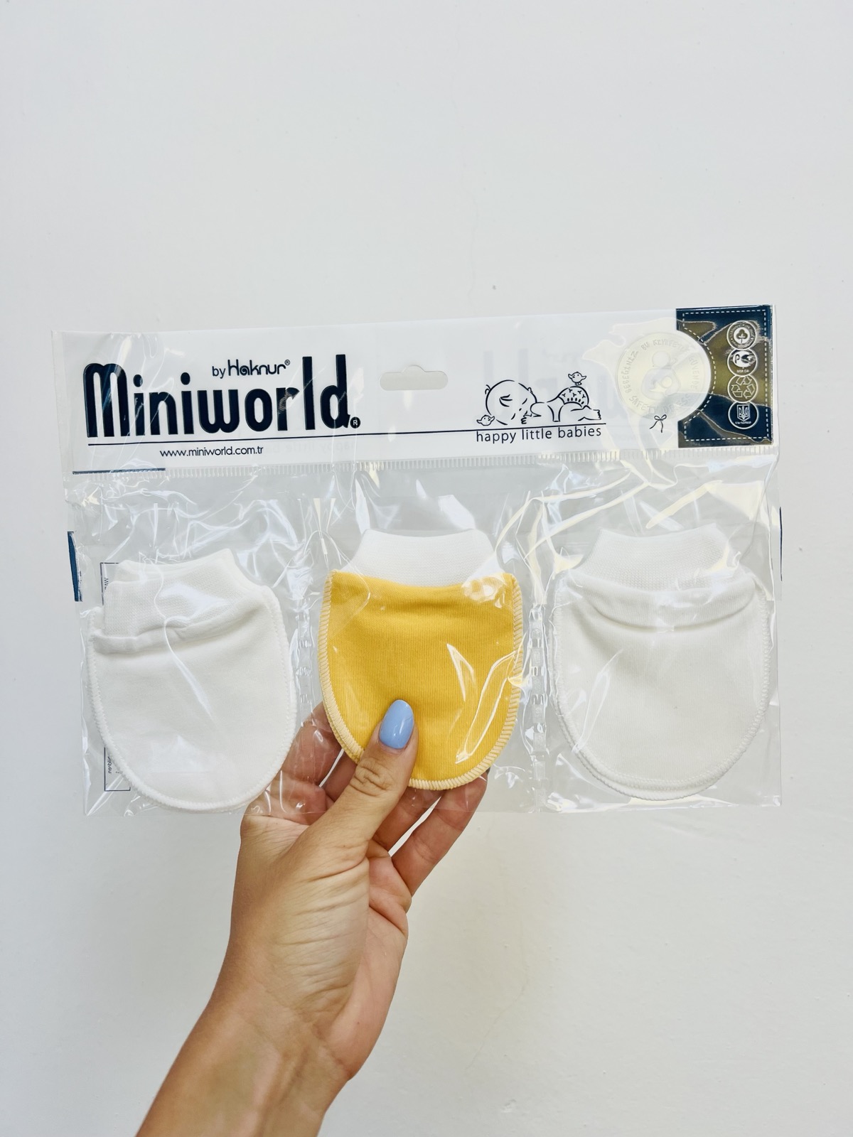 Miniworld Rukavičky pre bábätká- trojbalenie, mix farieb