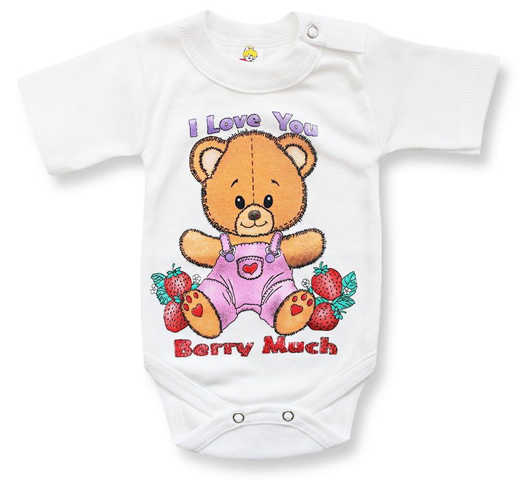 BABY´S WEAR Kojenecké body , krátky rukáv - BERRY veľkosť: 56 (0-2m)