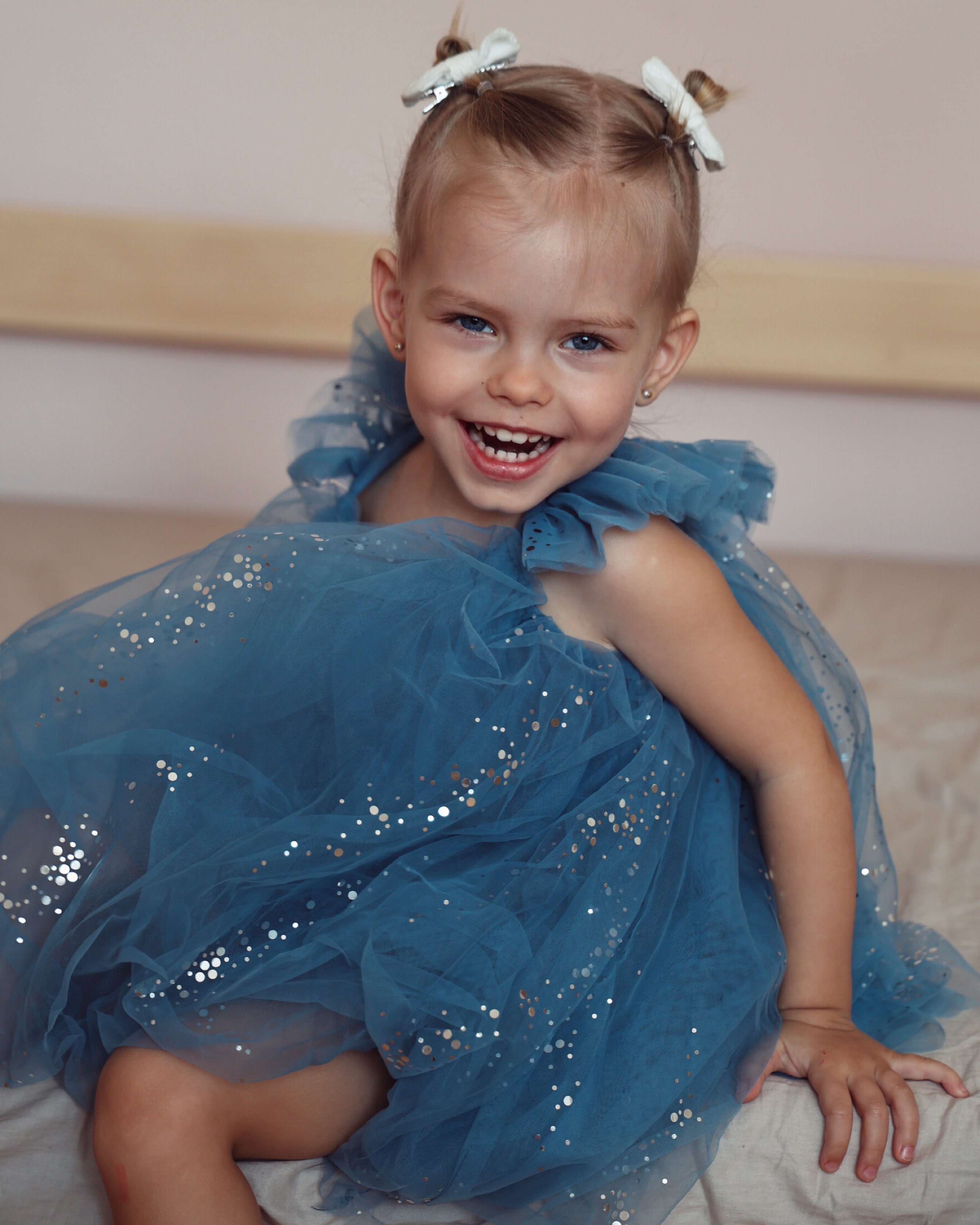 Dolly slávnostné šaty- Princess, modré veľkosť: 98 (24-36m)
