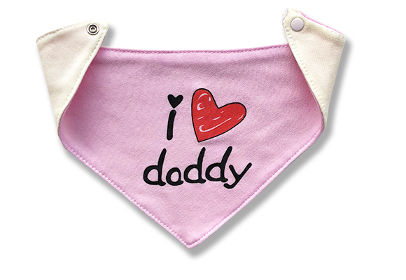 BABY´S WEAR Bavlnený slintáčik pre bábätká - I Daddy, ruž.