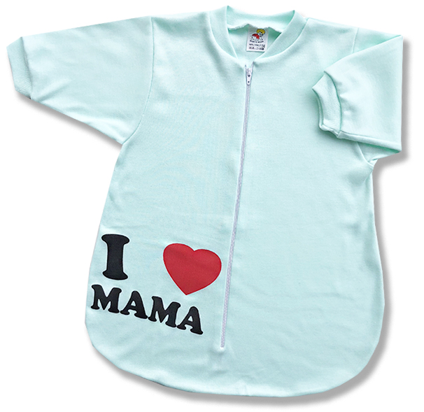 BABY´S WEAR Spací vak pre bábätká - Mama, zelený veľkosť: 68 (4-6m)