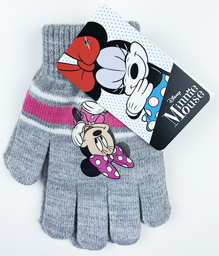 Cactus Clone Detské rukavice - Minnie Mouse, sivé