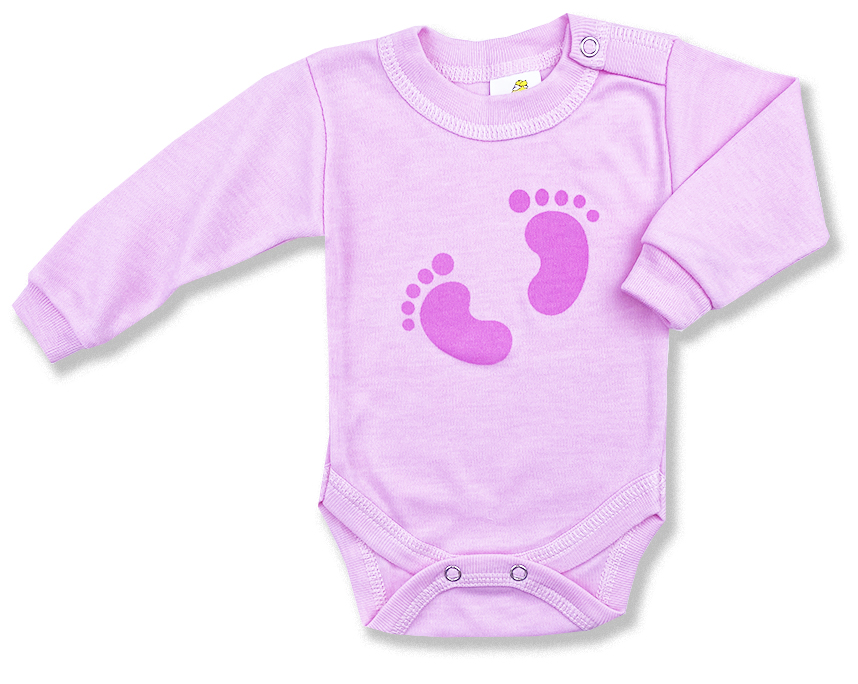 BABY´S WEAR Detské body - Baby stopy, ružové veľkosť: 92 (18-24m)