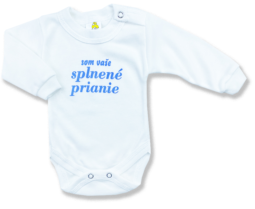 BABY´S WEAR Detské body - Splnené prianie, biele veľkosť: 92 (18-24m)