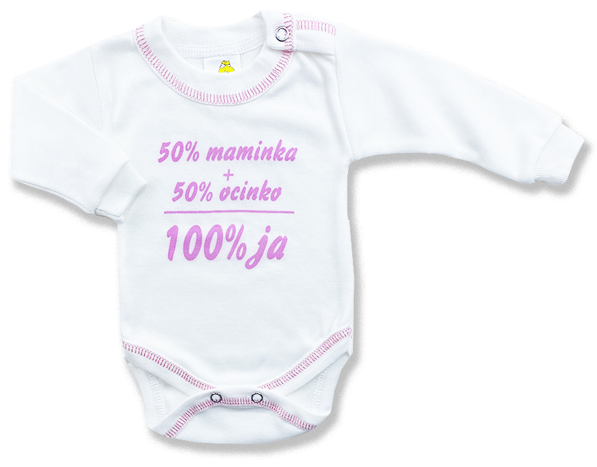 BABY´S WEAR Detské body - Maminka-Ocinko, biele veľkosť: 92 (18-24m)