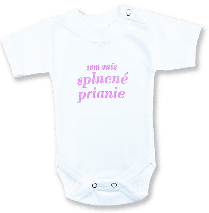 BABY´S WEAR Detské body, krátky rukáv- Splnené prianie veľkosť: 92 (18-24m)