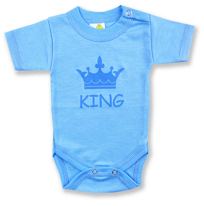 BABY´S WEAR Kojenecké body - krátky rukáv, King, modré veľkosť: 86 (12-18m)