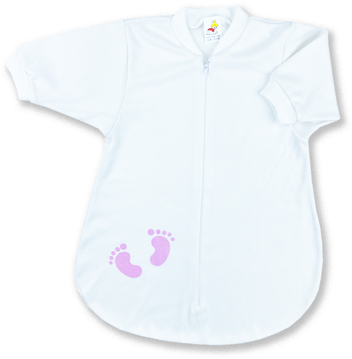 BABY´S WEAR Spací vak pre bábätká - Ružové Stopy, biely veľkosť: 68 (4-6m)