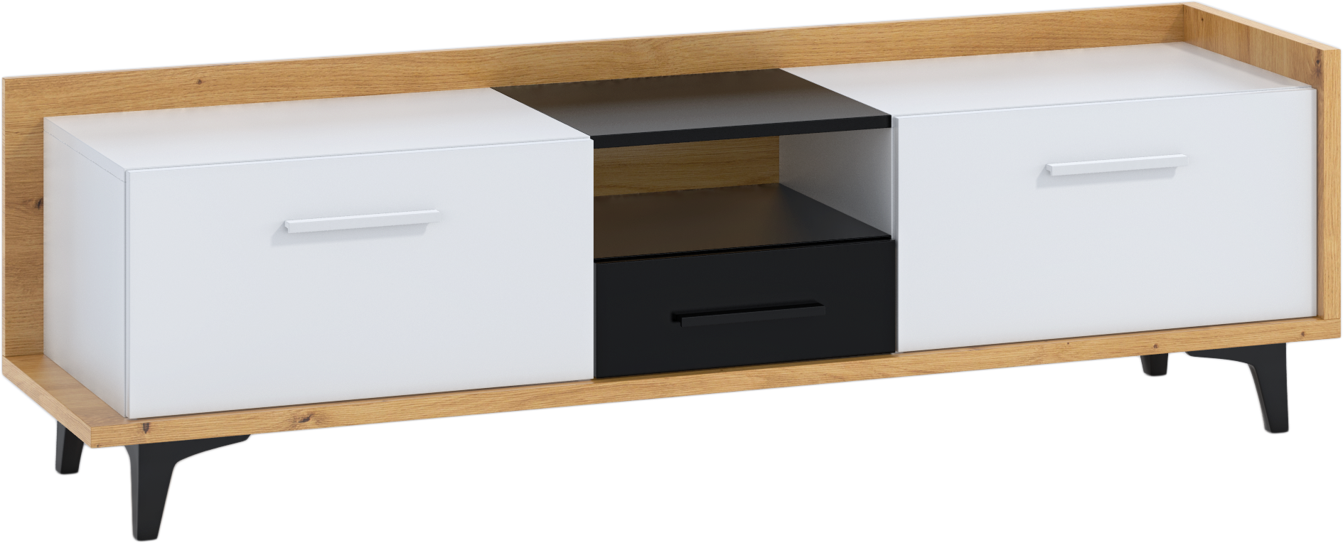 ArtCross TV stolík 2D1S BOX-09 Farba: dub artisan / biela / čierna
