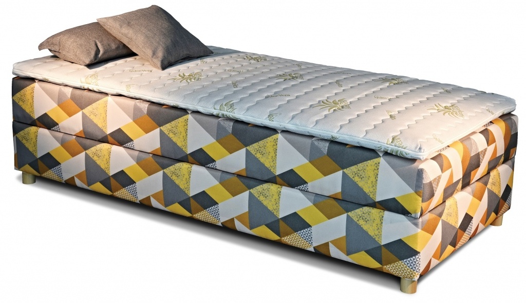 New Design  Čalúnená posteľ NOVO | s topperom Extra Rozmer.: 90 x 200 cm