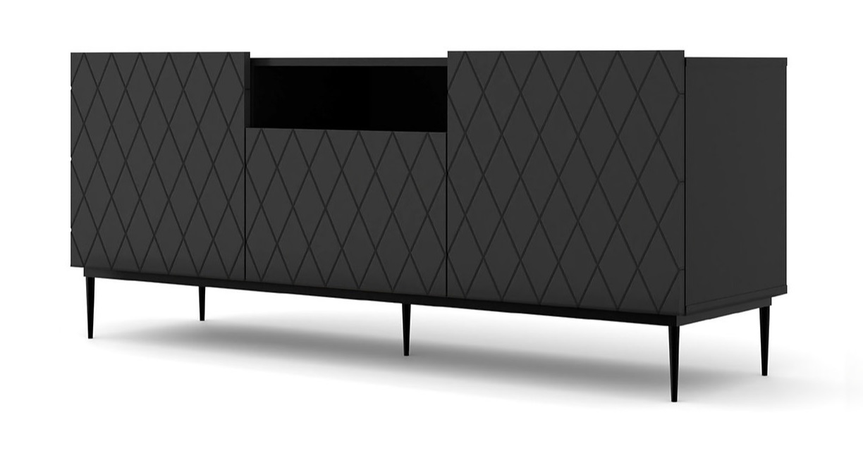 ARTBm TV stolík DIUNA 145 2D1K | čierny mat Prevedenie: Čierny mat / čierna podnož