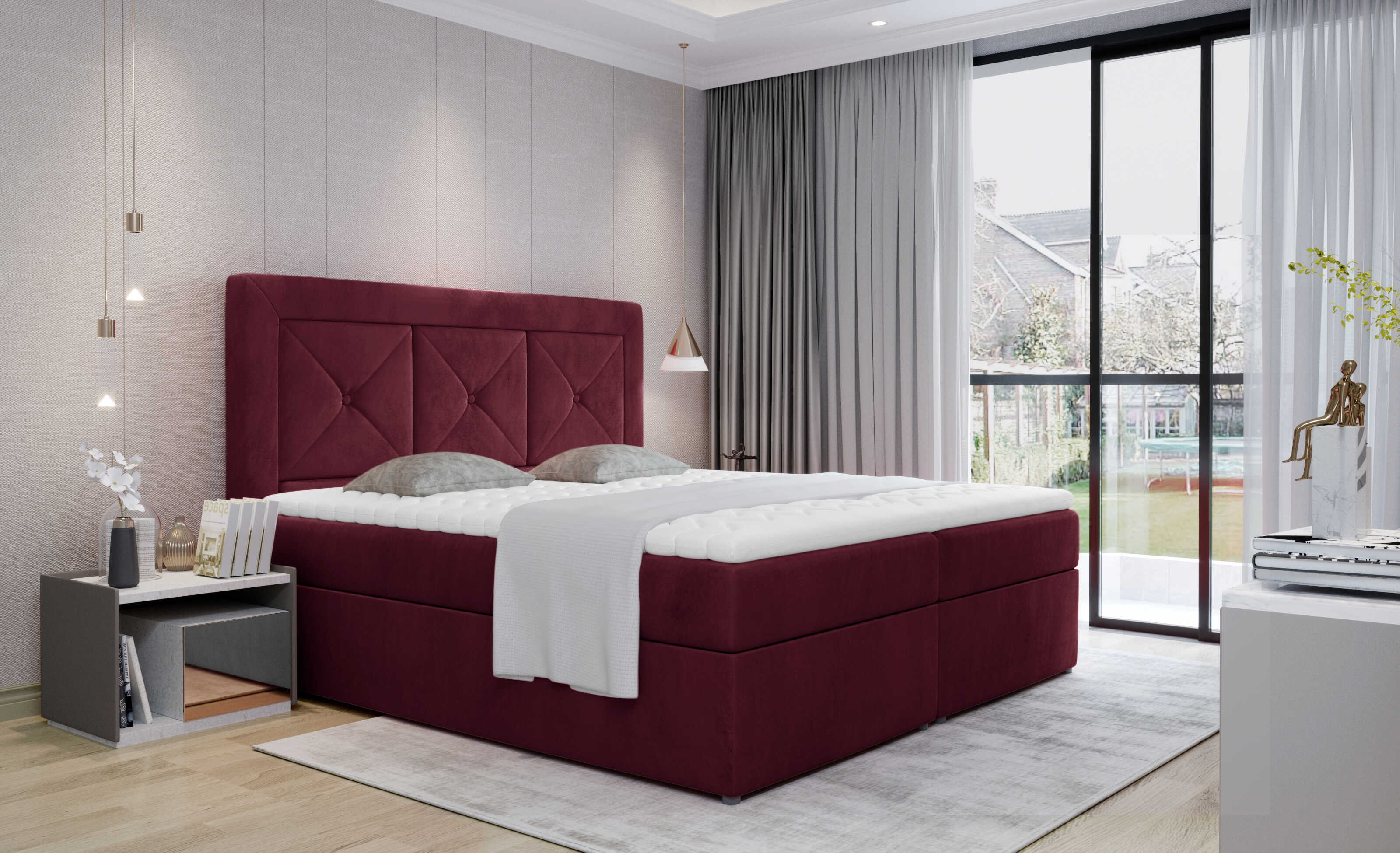 ArtElta Čalúnená manželská posteľ IDRIS | 160 x 200 cm Farebné prevedenie IDRIS: Matt Velvet 68
