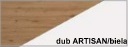 ArtCross Závesný PC stolík Hanger Farba: Dub ARTISAN/biela lesk