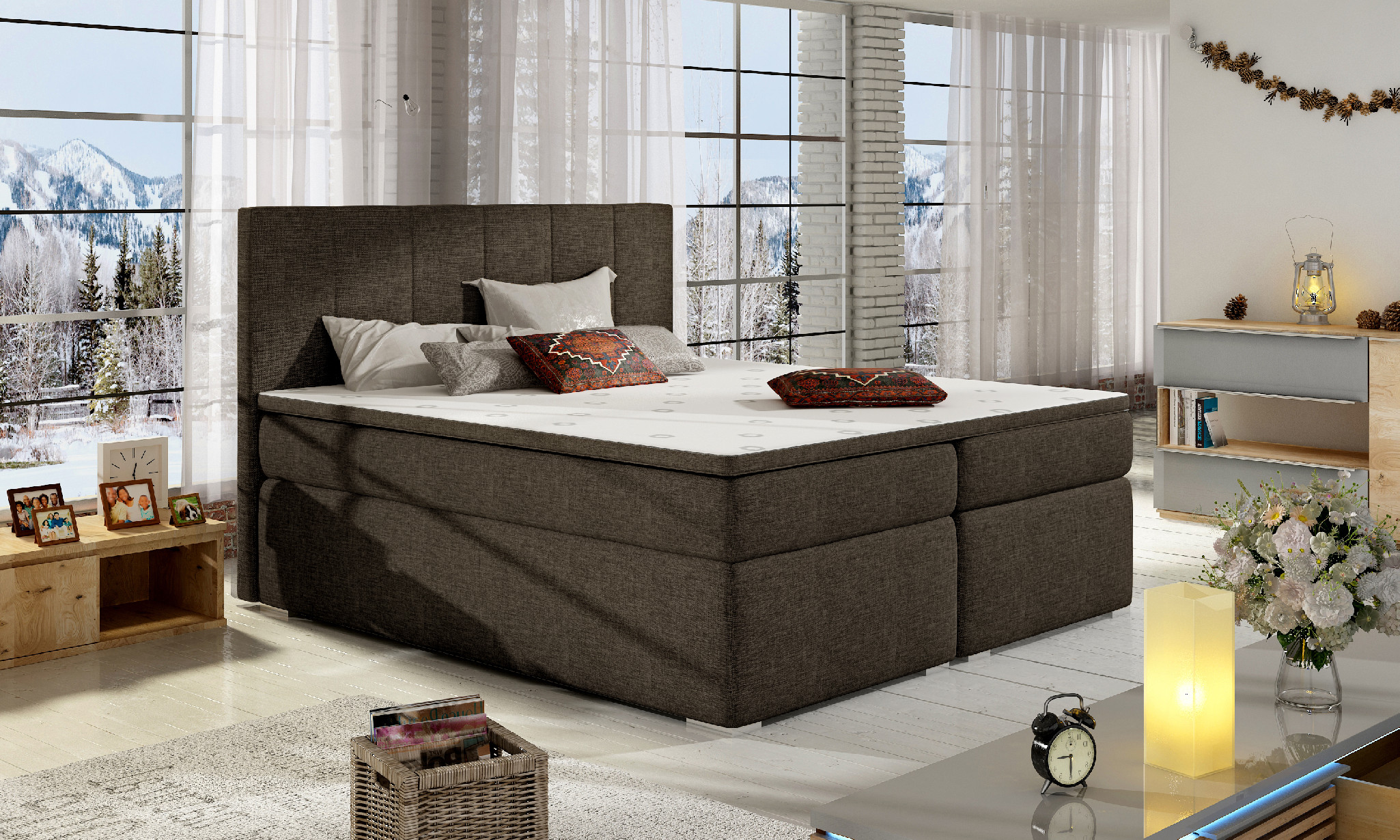 Artelta Manželská postel BOLERO Boxspring | 140 x 200 cm Bolero barva: Soft 11, Bolero rozměr: 140x200 cm