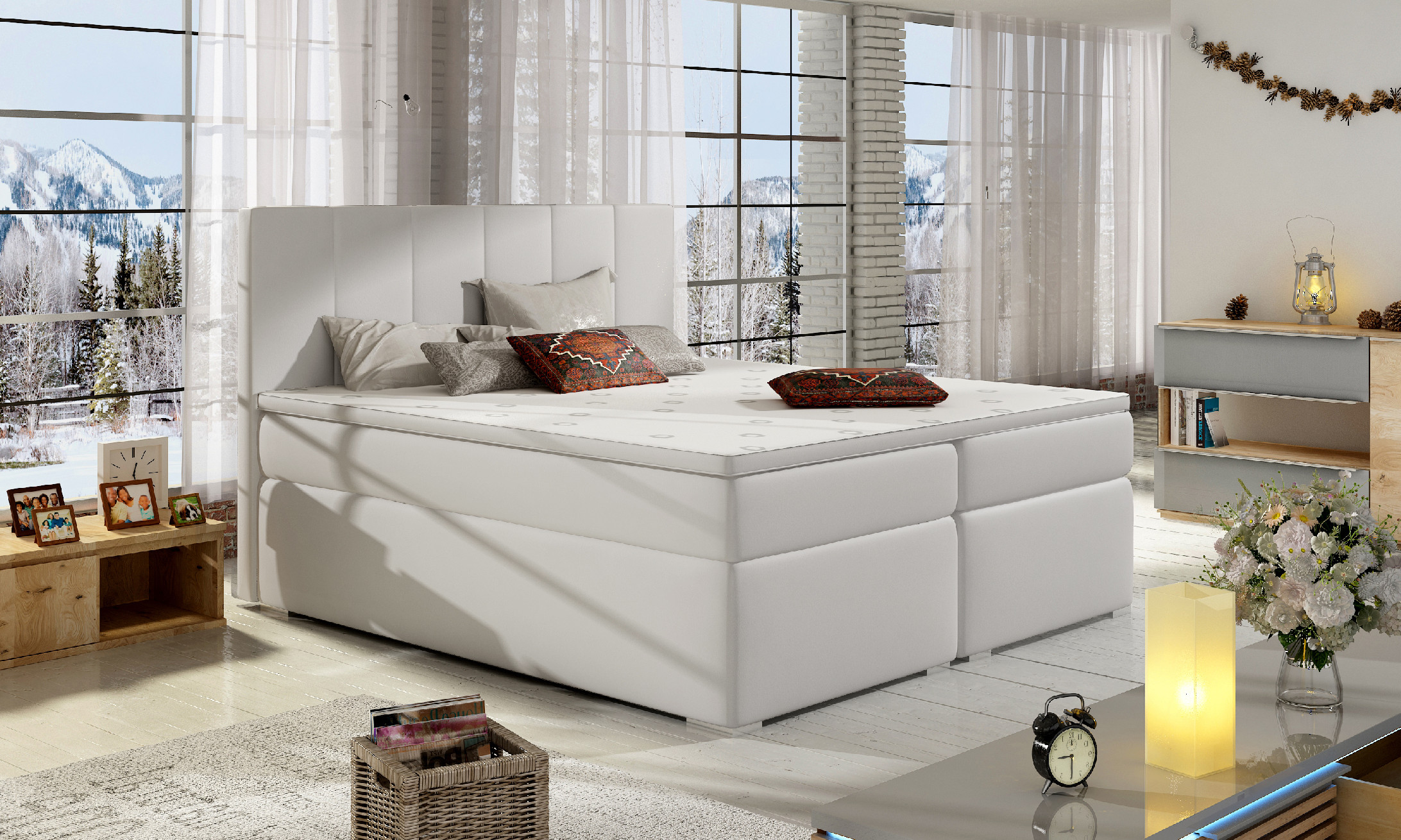 Artelta Manželská postel BOLERO Boxspring | 160 x 200 cm Bolero barva: Soft 17, Bolero rozměr: 160x200 cm