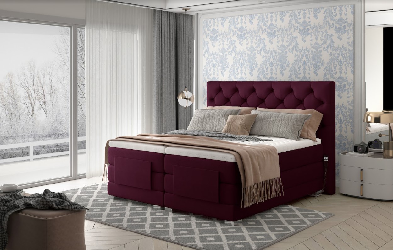 Artelta Manželská polohovatelná postel CLOVER Boxspring | 180 x 200 cm barevné provedení: Mat Velvet 68