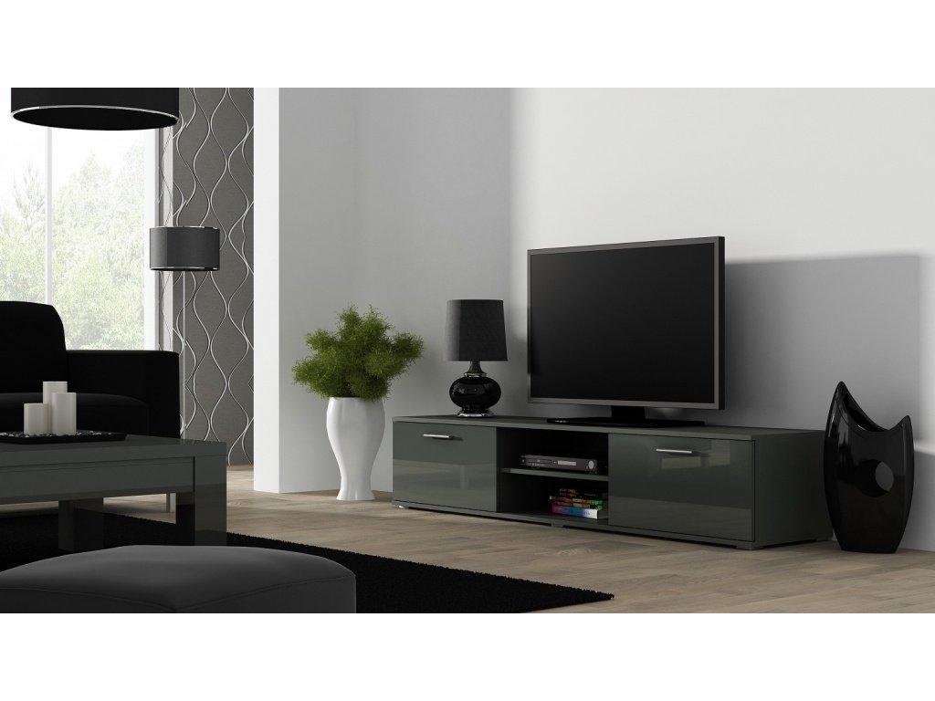 Artcam TV stolek SOHO 180 cm Barva: Šedý/šedý lesk