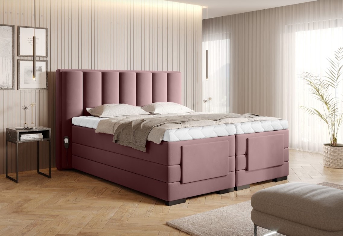 Artelta Manželská postel VEROS Boxspring | elektrická polohovatelná 140 x 200 cm Barva: Poco 04