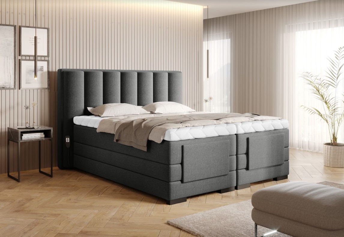 Artelta Manželská postel VEROS Boxspring | elektrická polohovatelná 160 x 200 cm Barva: Flores 04