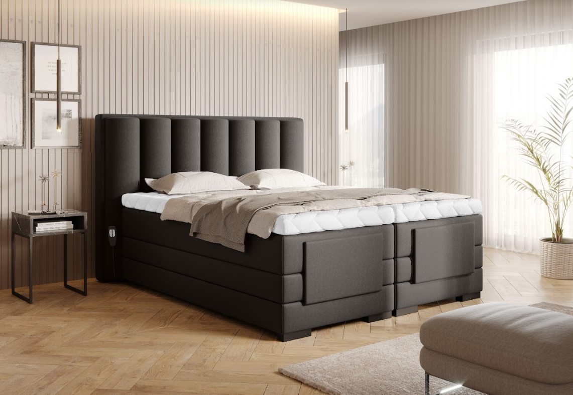 Artelta Manželská postel VEROS Boxspring | elektrická polohovatelná 160 x 200 cm Barva: Flores 22