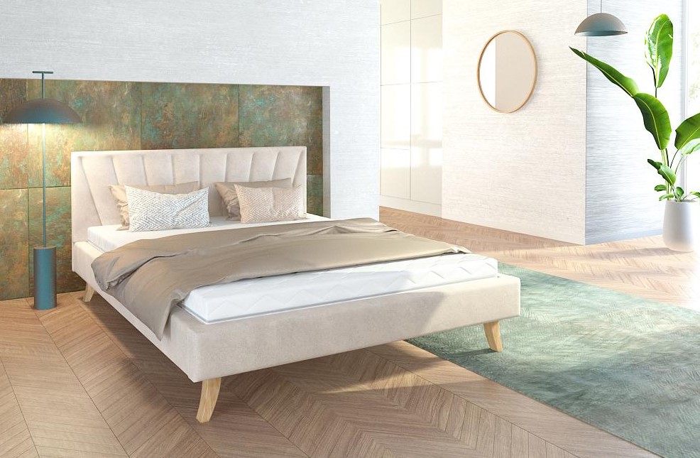 FDM Čalouněná manželská postel HEAVEN | 120 x 200 cm Barva: Béžová